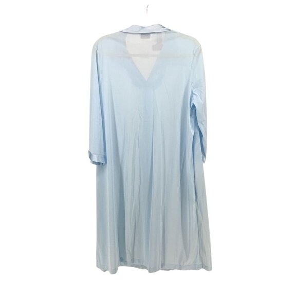 Vintage 60S/70S Vanity FairLight Blue Buttoned Robe Floral Collar Size L NWT - Picture 4 of 6